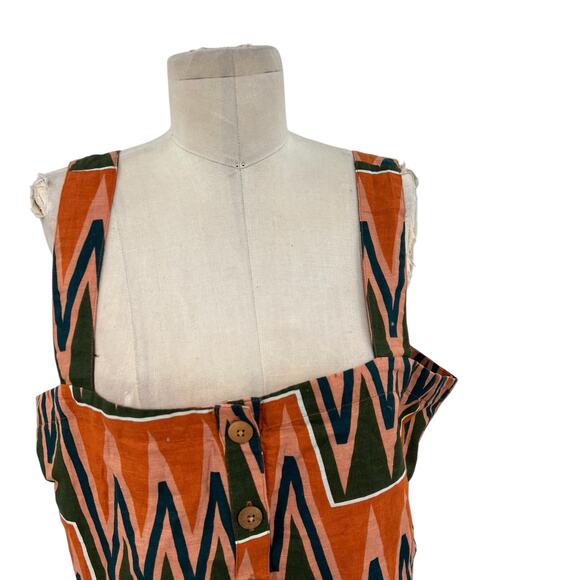 Veronica Beard Tiffany Top Cropped Orange Multicolor Geometric Print Size XL - Picture 3 of 11